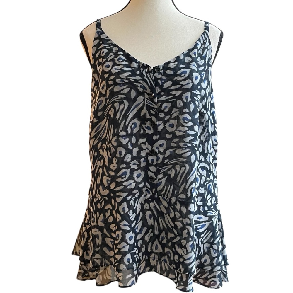 CAbi Black Blue & Gray Layered Camisole Tank Adjustable Straps